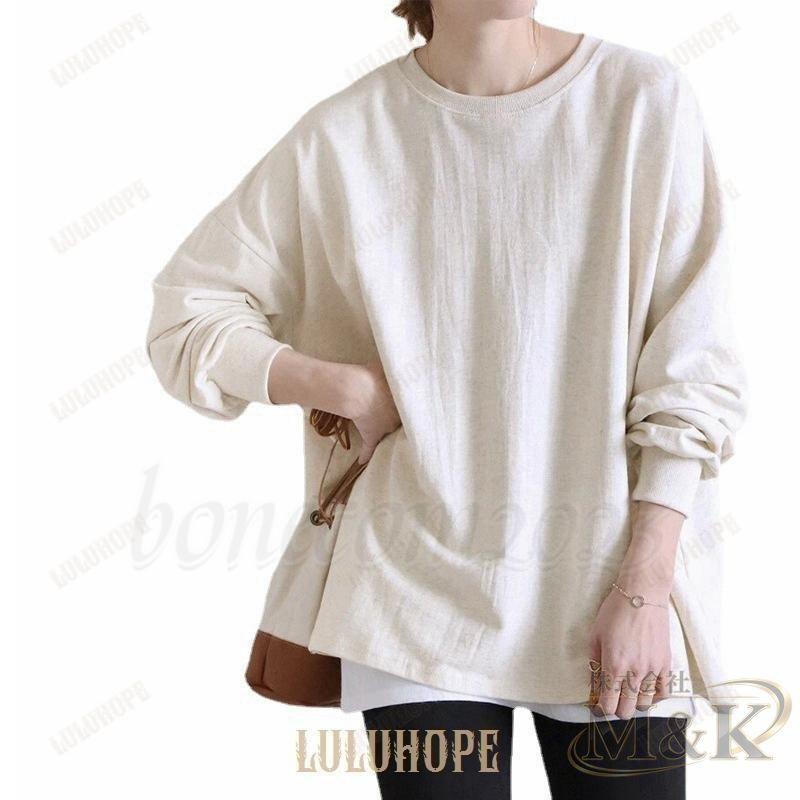 Tシャツ カットソー オーバーサイズ プルオーバー レディース トレーナー かわいい トップス ゆったり 七分袖 秋冬 秋服 長袖 | ブランド登録なし | 05