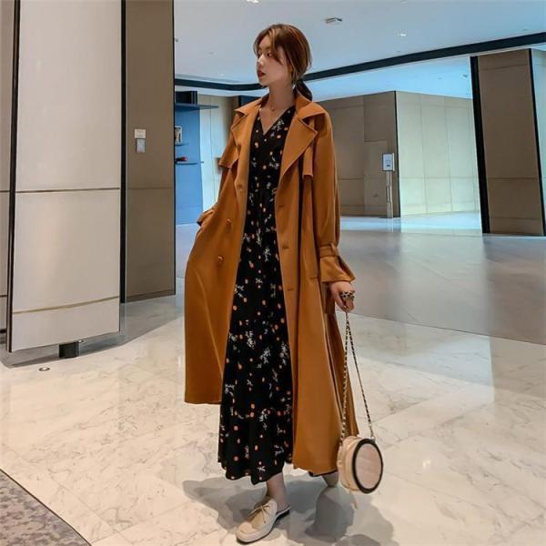 ワンピースドレス レディース 春秋 マキシ丈花柄 シフォン 長袖 ドット柄 ロング丈ワンピース きれいめ 韓国風 結婚式 ドレス 着痩せ オシャレ | ブランド登録なし | 04