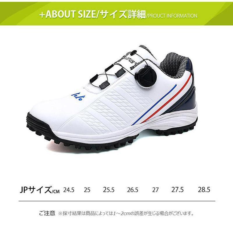 ゴルフシューズ メンズダイヤル式 スニーカー 大きいサイズ 4E 幅広い おしゃれスパイクレス フィット感 軽量 動きやすい 防水 耐久 練習場 | ブランド登録なし | 15