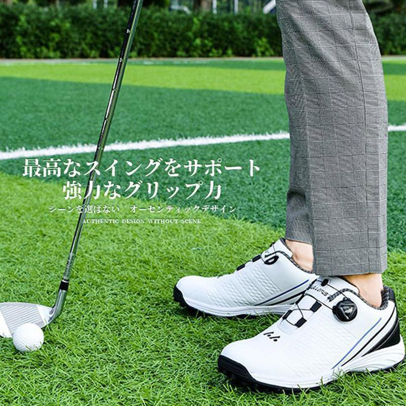 ゴルフシューズ メンズダイヤル式 スニーカー 大きいサイズ 4E 幅広い おしゃれスパイクレス フィット感 軽量 動きやすい 防水 耐久 練習場 | ブランド登録なし | 20