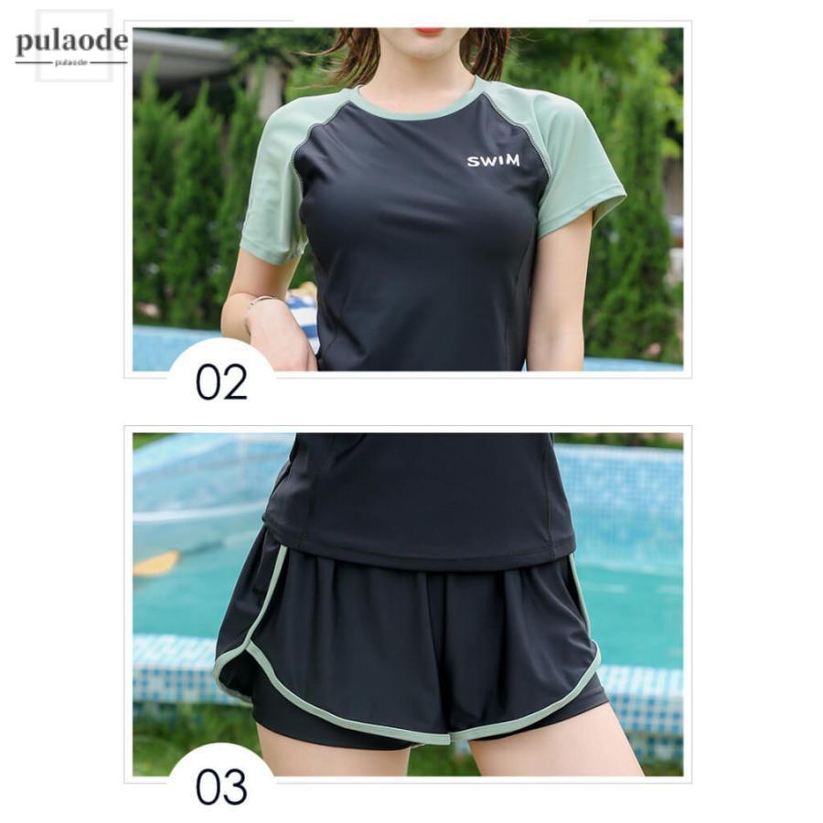 スクール水着 女の子 セパレート 上下セット 水陸両用 女子 半袖 ショートパンツ キッズ水着 ジュニア 女児 子供 学校 小学生 中学生 UVカット | ブランド登録なし | 15