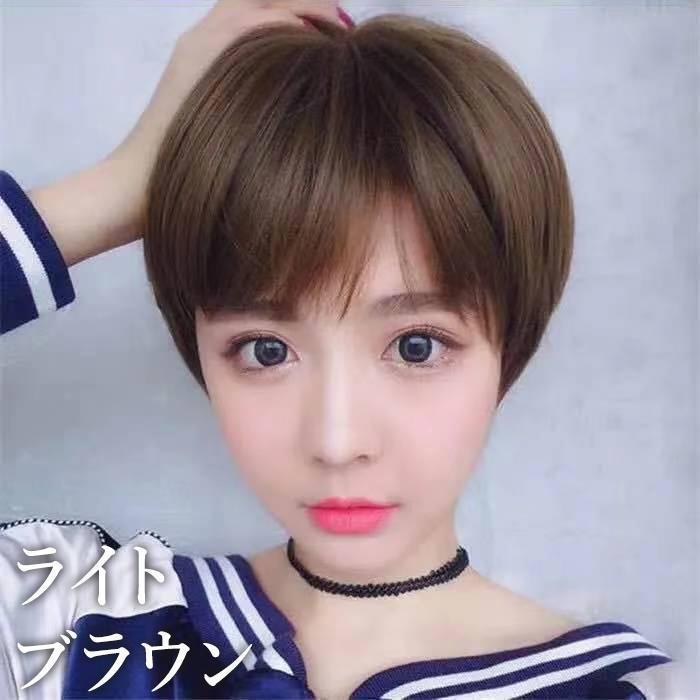 フルウィッグ ベリーショート ヘアウィッグ 全頭かつら 前髪 ふんわり 爽やか ナチュラル 自然 イメチェン 茶髪 黒髪 ブラック 省スペース 整理整頓 | ブランド登録なし | 03