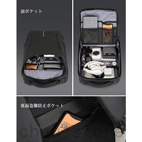 バックパック完全防水ビジネスリュックメンズ用30L大容量盗難防止ラップバッグ17インチパソコン対応黒 | ブランド登録なし | 03