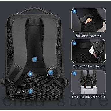 バックパック完全防水ビジネスリュックメンズ用30L大容量盗難防止ラップバッグ17インチパソコン対応黒 | ブランド登録なし | 05