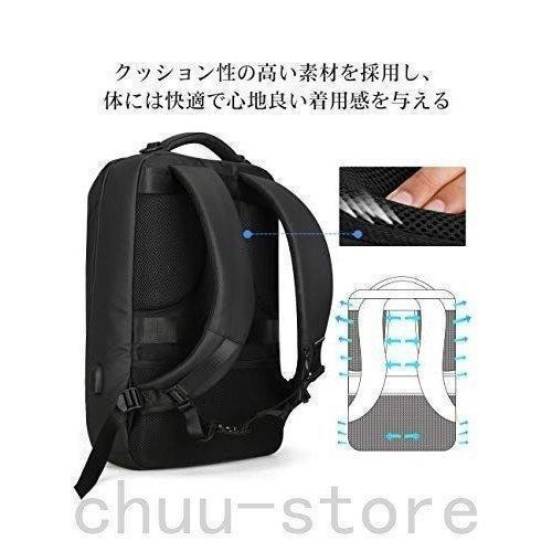バックパック完全防水ビジネスリュックメンズ用30L大容量盗難防止ラップバッグ17インチパソコン対応黒 | ブランド登録なし | 06