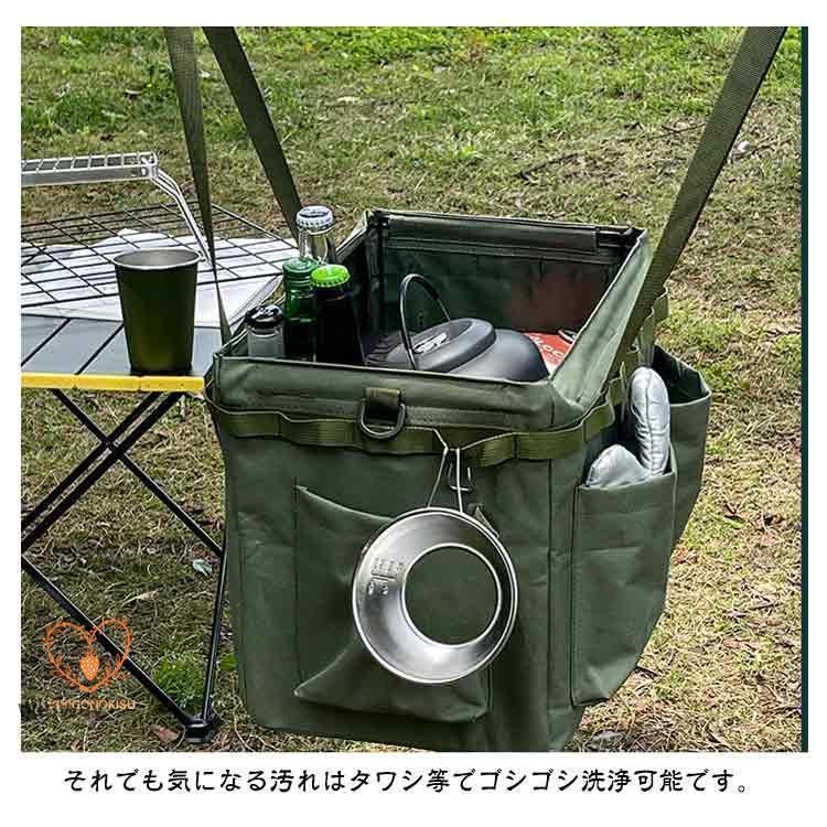 大きい 折り畳み式 薪ケース コンテナ バッグ 収納バッグ キャンプ 帆布 撥水仕様 道具入れ ソフトコンテナ大容量 バーベキュー 大型収納袋 ツール | ブランド登録なし | 12