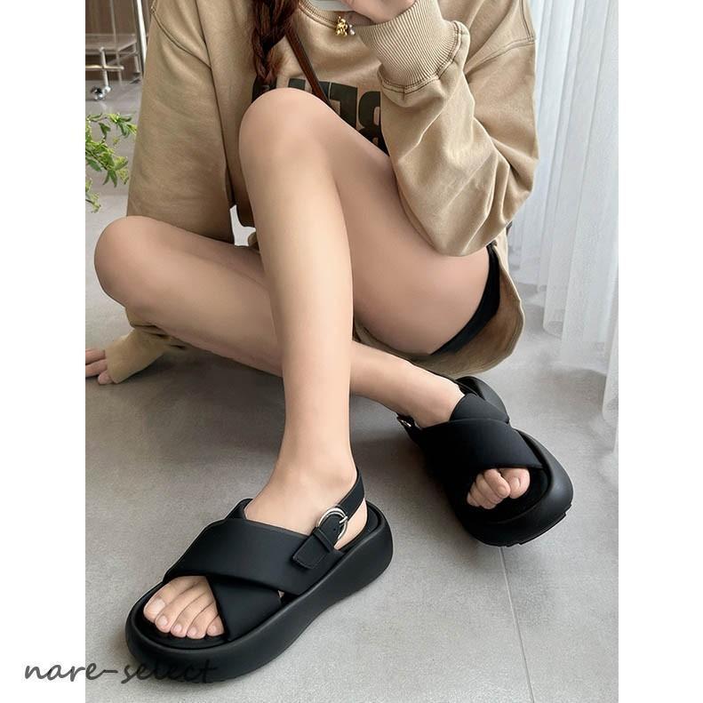 厚底サンダル ストラップサンダル ブーツサンダル ぺたんこ 歩きやすい レディース かかとあり 夏 ベルト 靴 女性 大人 美脚 シューズ | ブランド登録なし | 07