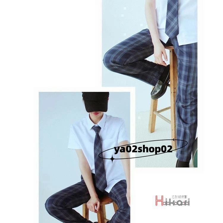 点セット 制服 スクールパンツ ロングパンツ 男子 高校生 ズボン チェック ネクタイ キッズ 男の子 小学生 入学 発表会 | ブランド登録なし | 18