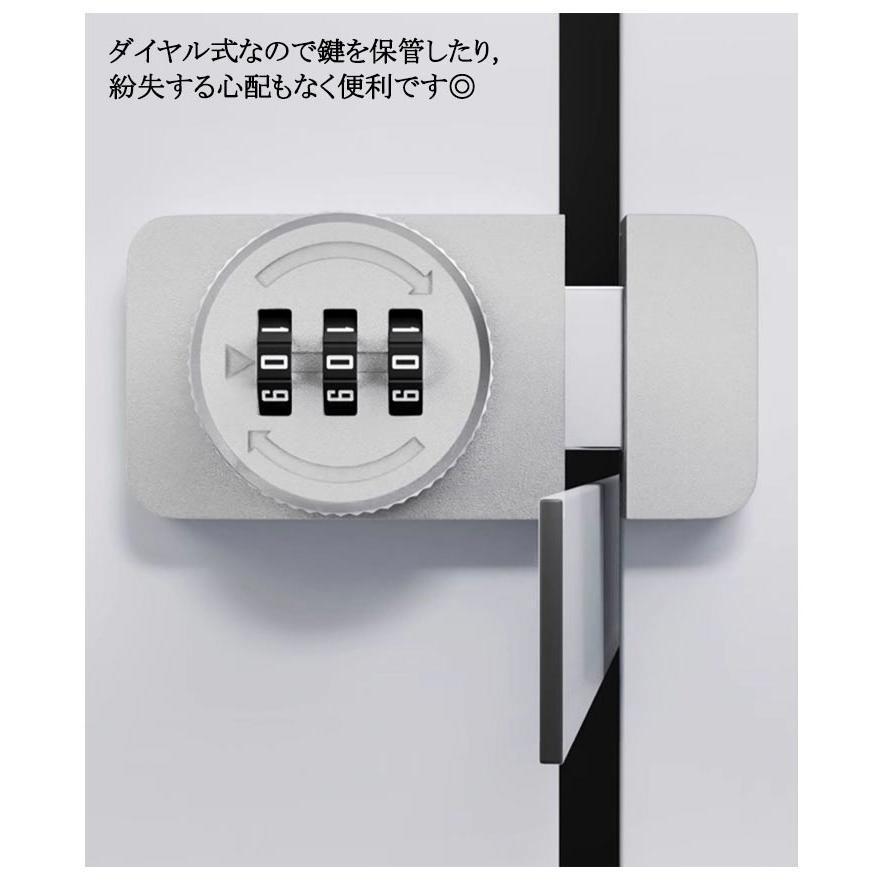 ドアロック 後付け 3桁ダイヤル式 スマートロック 3桁 ダイヤル式 部屋鍵後付け 引き戸 鍵 部屋 後付け 補助錠 落とし防止 室内ドア鍵 ロック | ブランド登録なし | 10