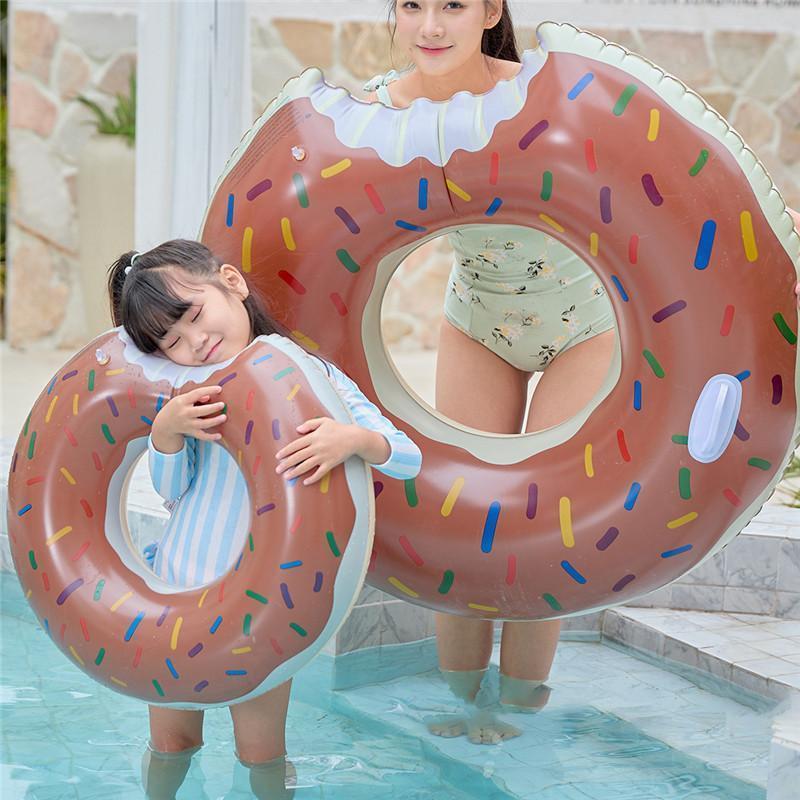 浮き輪 大人用 子供 70cm 100cm 大きい うきわ ドーナッツ柄 スイミング 浮具プール 水泳 水遊び 海水浴 夏グッズ ピンク 茶色 | ブランド登録なし | 13