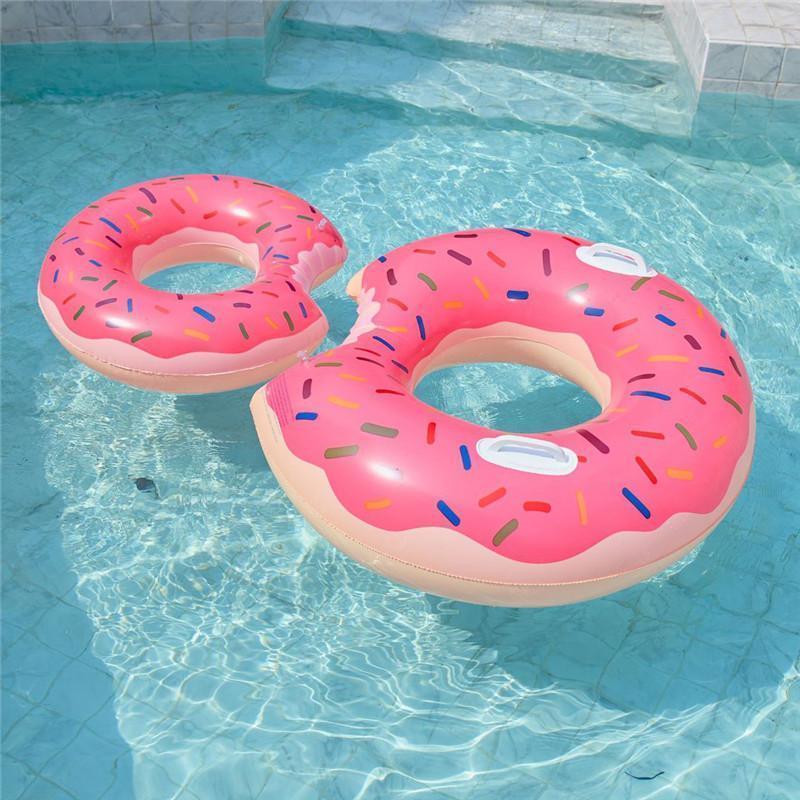 浮き輪 大人用 子供 70cm 100cm 大きい うきわ ドーナッツ柄 スイミング 浮具プール 水泳 水遊び 海水浴 夏グッズ ピンク 茶色 | ブランド登録なし | 08