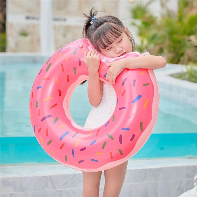 浮き輪 大人用 子供 70cm 100cm 大きい うきわ ドーナッツ柄 スイミング 浮具プール 水泳 水遊び 海水浴 夏グッズ ピンク 茶色 | ブランド登録なし | 10
