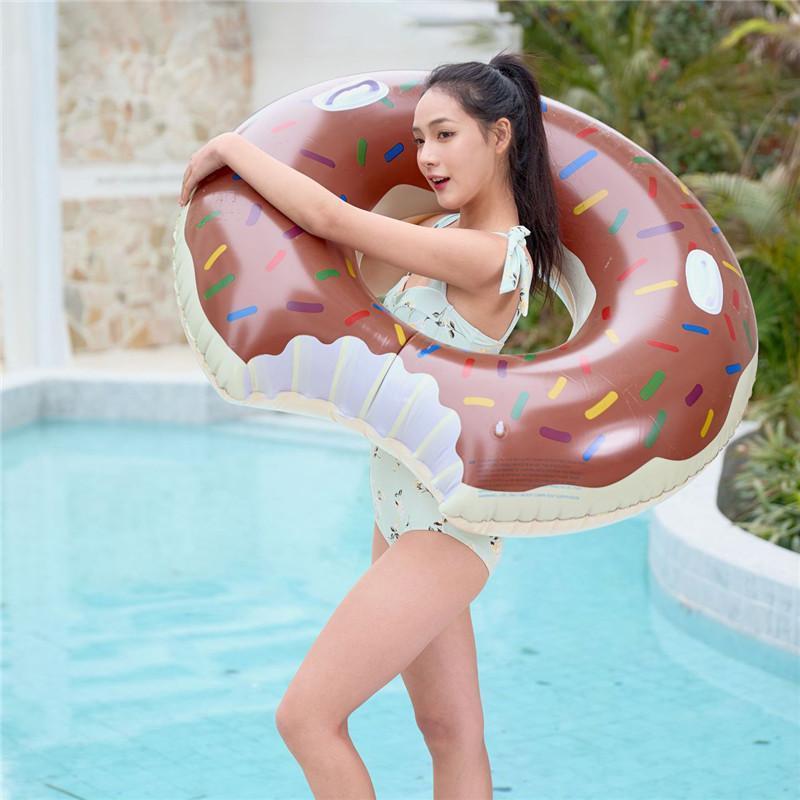 浮き輪 大人用 子供 70cm 100cm 大きい うきわ ドーナッツ柄 スイミング 浮具プール 水泳 水遊び 海水浴 夏グッズ ピンク 茶色 | ブランド登録なし | 11