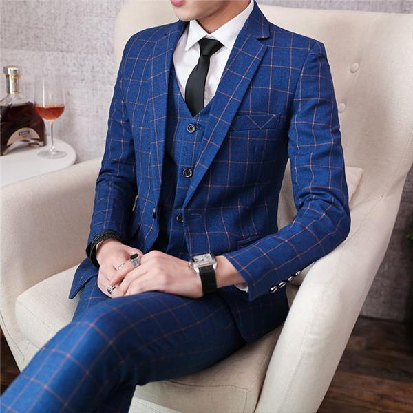高品質 メンズスーツ 4点セット チェック柄タキシードスーツ フォーマルスーツ 紳士 結婚式 二次会 成人式 卒業式 就職活動 ビジネススーツ 披露宴 | ブランド登録なし | 01