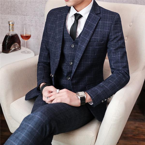 高品質 メンズスーツ 4点セット チェック柄タキシードスーツ フォーマルスーツ 紳士 結婚式 二次会 成人式 卒業式 就職活動 ビジネススーツ 披露宴 | ブランド登録なし | 09