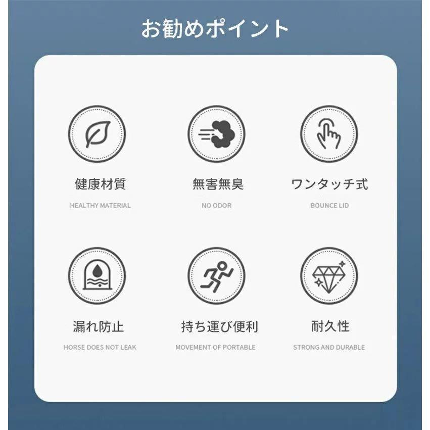 水筒 1リットル おしゃれ 1000ml 水分補給 クリアボトル ウォーターボトル 目盛り 水筒 ワンタッチ式 大容量 漏れ防止 BPAフリー | ブランド登録なし | 03