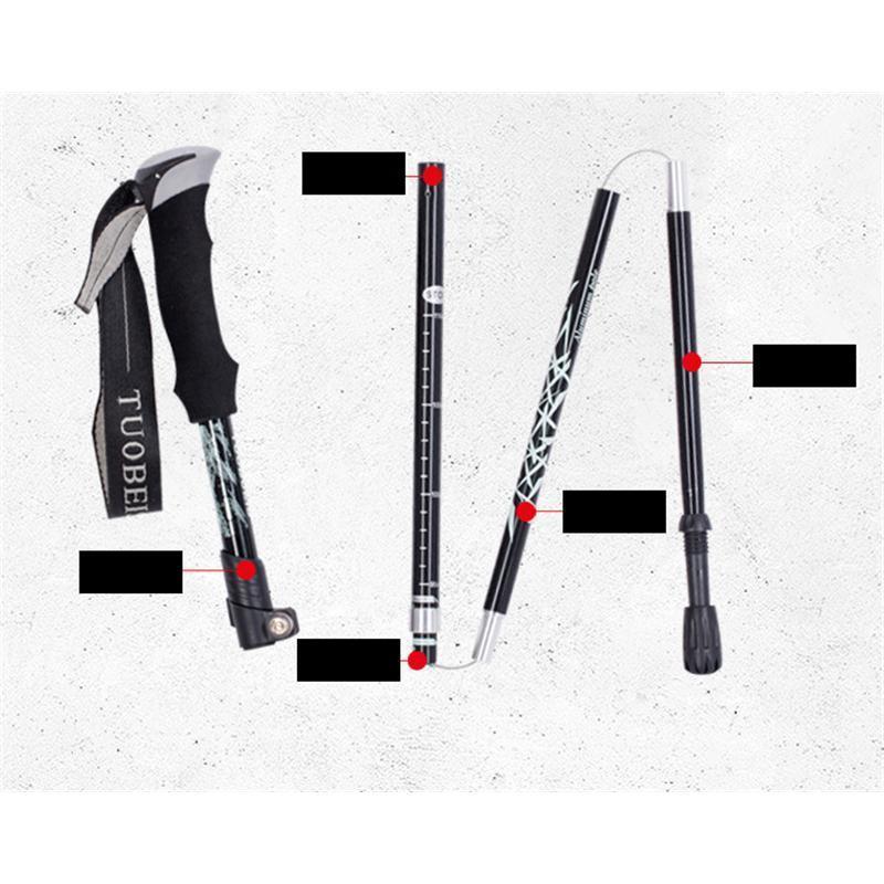 トレッキングポール 登山ステッキ 杖 スティック ストック 登山杖 2本入り アウトドア 折り畳み 長さ調整 敬老の日 滑り止め 収納ケース | ブランド登録なし | 16