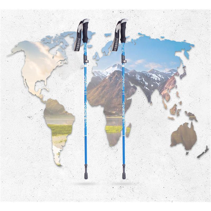 トレッキングポール 登山ステッキ 杖 スティック ストック 登山杖 2本入り アウトドア 折り畳み 長さ調整 敬老の日 滑り止め 収納ケース | ブランド登録なし | 15