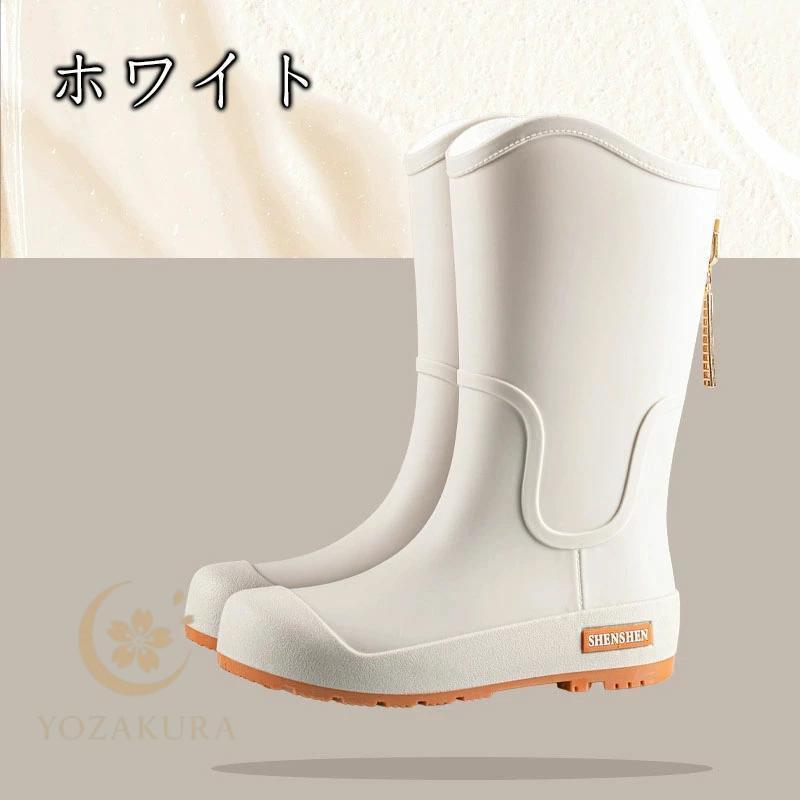 レインブーツ 長靴 ロング ブーツ レディース レインシューズ 梅雨対策 アウトドア キャンプ 農作業 ロングレインブーツ 長ぐつ 作業靴 歩きやすい | ブランド登録なし | 02