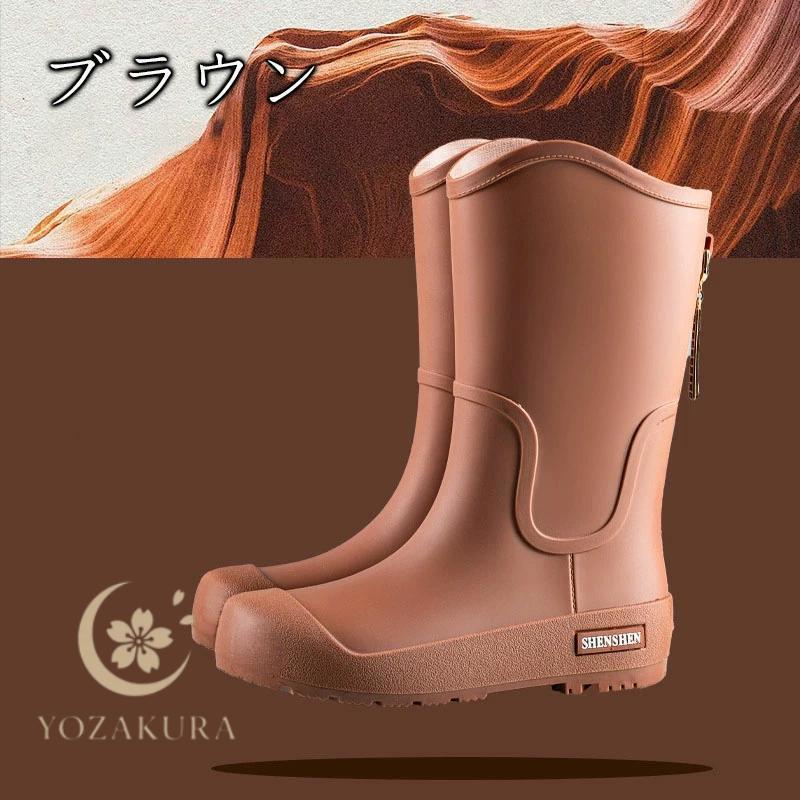 レインブーツ 長靴 ロング ブーツ レディース レインシューズ 梅雨対策 アウトドア キャンプ 農作業 ロングレインブーツ 長ぐつ 作業靴 歩きやすい | ブランド登録なし | 03