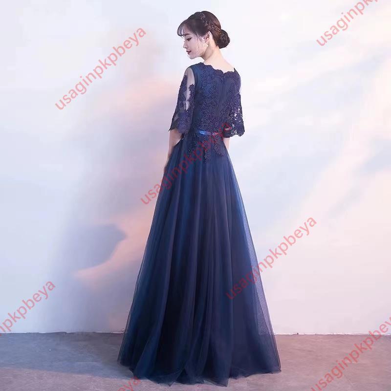 ロングドレス演奏会結婚式ドレスチュールレースマキシ丈パーティードレスフォーマルパーティドレスピアノ発表会二次会ウェディング | ブランド登録なし | 07
