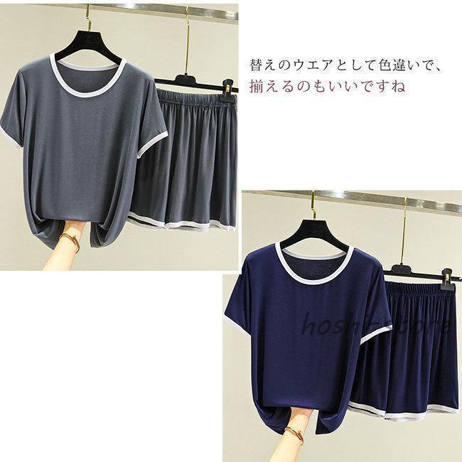 ルームウェア レディース 半袖 パジャマ 上下セット ショートパンツ Tシャツ セットアップ 下着 夏 冷感 涼しい 可愛い カジュアル 夏用 寝巻 | ブランド登録なし | 07