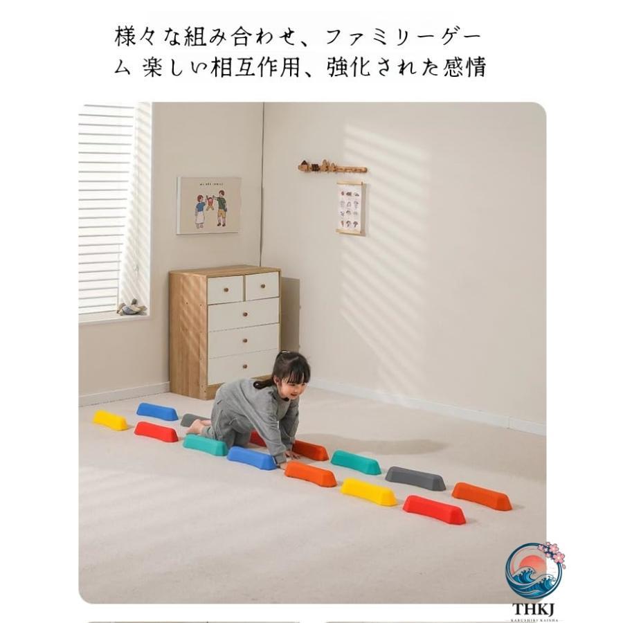 バランスストーン 子供用 12個セット現役保育士推奨 バランス感覚を鍛える モンテッソーリバランスブロック 平均台 踏み台 飛び石 耐荷重100kg 人気 | ブランド登録なし | 03