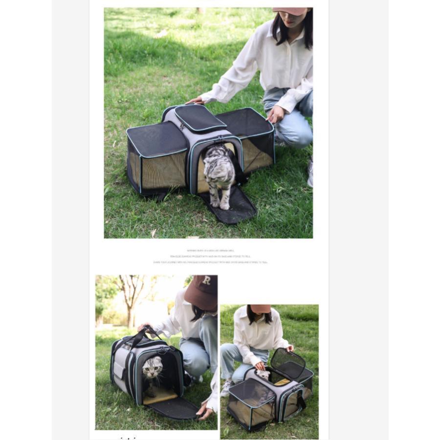 ペットキャリーバッグ 拡張型 3way 折りたたみペットキャリーバック 拡張ショルダー猫犬メッシュ ケース 避難旅行軽量おしゃれ 小型犬 小型犬 | ブランド登録なし | 05