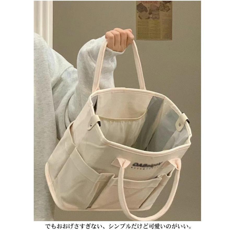 帆布 大容量 トートバッグ キャンバス 2way メンズ 大きめ a4 おしゃれ カジュアル シンプル 無地 横長 布 キャンバスバッグ トート 横型 | ブランド登録なし | 09