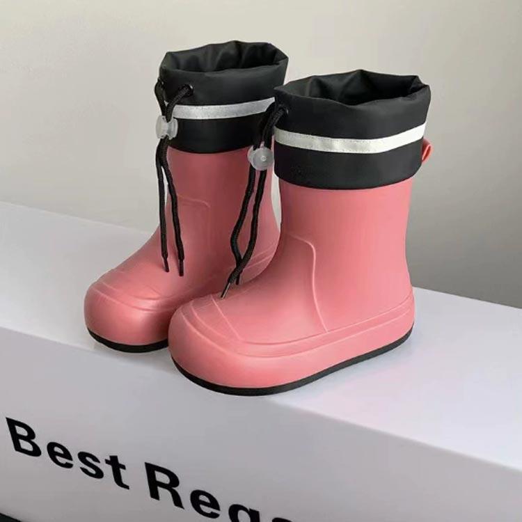 キッズ レインブーツ 滑り止め ドローコード 長靴 子供用 19?25cm ロング 子供 こども レイン ブーツ 完全防水 梅雨対策 台風対策 ジュニ | ブランド登録なし | 02