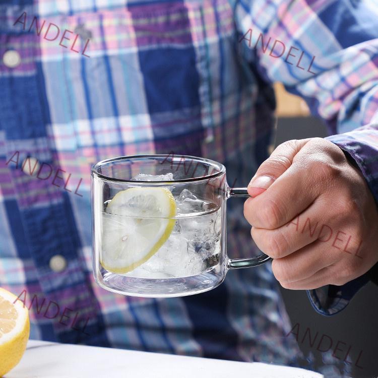 コーヒーカップ 二重構造 ガラス カップ ダブルウォール 耐熱ガラス グラス マグカップ 二重ガラス 可愛い 熱くない 結婚 新築お祝い プレゼント | ブランド登録なし | 03