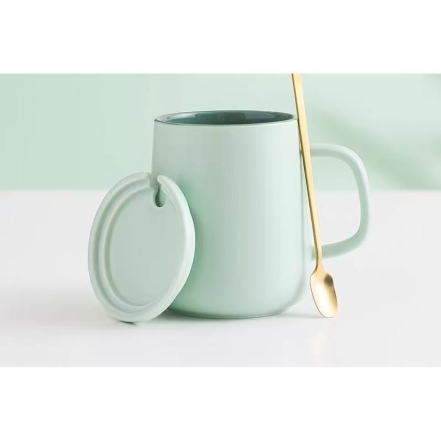 マグカップ 大きめ 蓋付き 陶器 シンプル マグ コーヒーカップ ティーカップ おしゃれ 北欧 フタ付 大容量 陶器 新生活 誕生日 450ml |  | 20