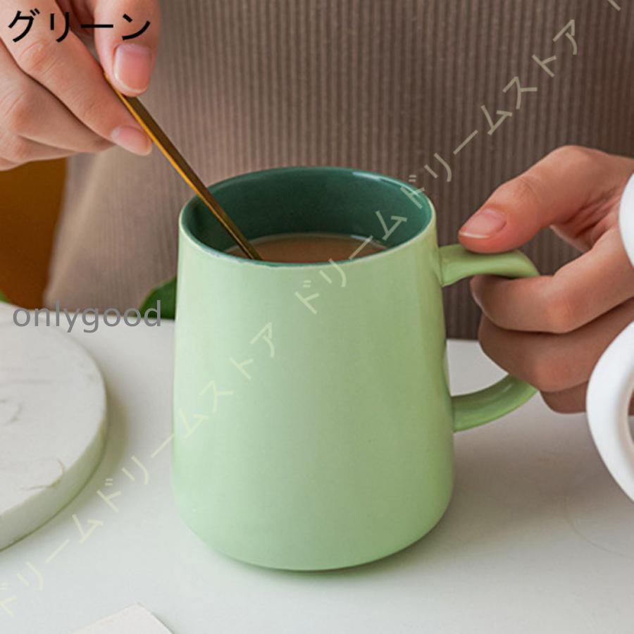 マグカップ 大きめ 蓋付き 陶器 シンプル マグ コーヒーカップ ティーカップ おしゃれ 北欧 フタ付 大容量 陶器 新生活 誕生日 450ml |  | 08