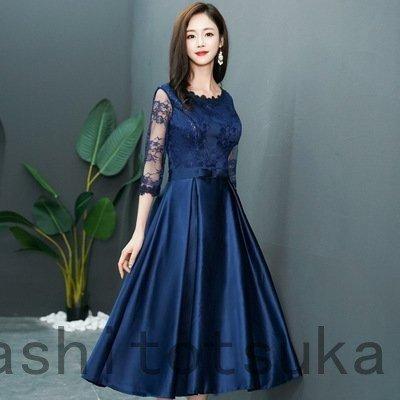 パーティードレス 結婚式 服装 ドレス ワンピース 20代 10代 40代 30代 nakフォーマルドレス 50代 女性 冬 赤 お呼ばれ 母親 親族 | ブランド登録なし | 03