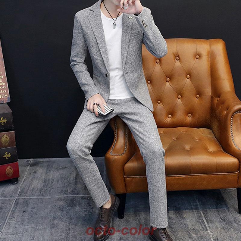 カジュアルスーツ 上下2点セット メンズ Men's suits セットアップ ストレッチ 上下 40代 50代テーラード ジャケット | ブランド登録なし | 08