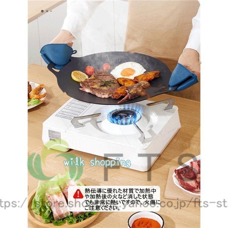 グリドル 鉄板 アウトドア IH対応 マルチグリドルパン 33cm グリル BBQ バーベキュー キャンプ フライパン 鉄鍋 家庭 かわいい 取っ手 | ブランド登録なし | 02