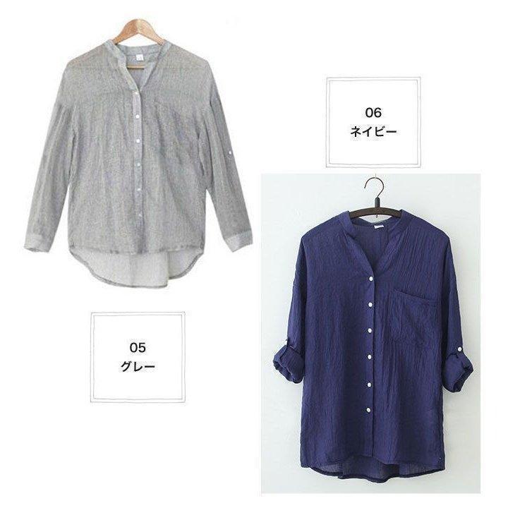 リネン シャツ レディース リネンシャツ ブラウス UVカット 七分 夏 麻 おしゃれ 七分袖 ス おしゃれ 白 黒 長袖 秋 涼しい | ブランド登録なし | 15