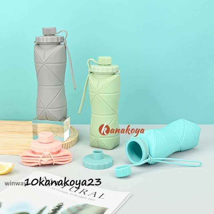 水筒 シリコン 折りたたみボトル 600ml たためる水筒 折りたたみ水筒 ウォーターボトル 軽量 シリコンコップ ギフトコップ | ブランド登録なし | 02