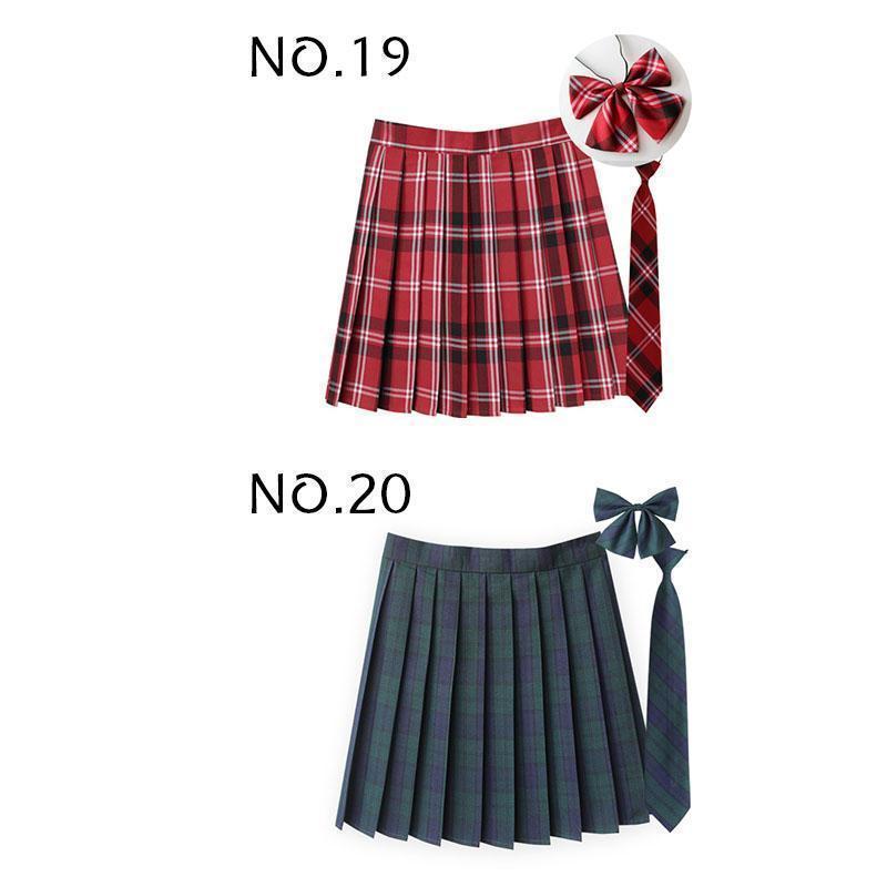 制服 学生制服スカート 3点セット 蝶結び+ネクタイ+スカート35タイプ チェック柄プリーツスカート(スクール.制服)　女子高生スカート レディース | ブランド登録なし | 10