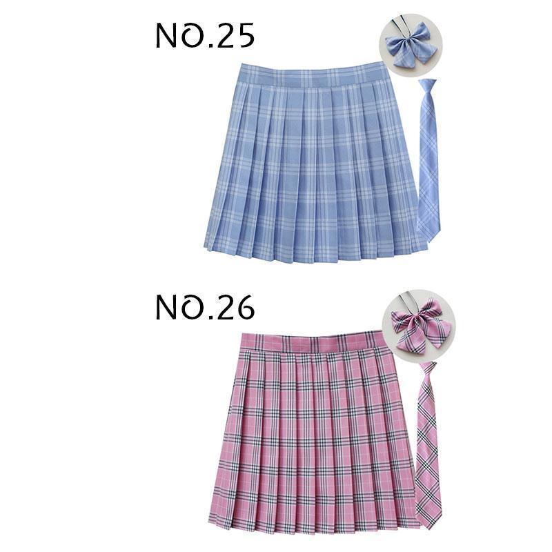 制服 学生制服スカート 3点セット 蝶結び+ネクタイ+スカート35タイプ チェック柄プリーツスカート(スクール.制服)　女子高生スカート レディース | ブランド登録なし | 13