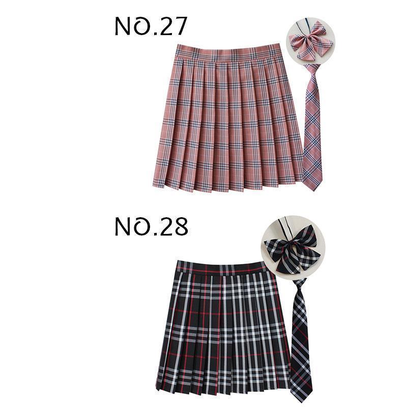 制服 学生制服スカート 3点セット 蝶結び+ネクタイ+スカート35タイプ チェック柄プリーツスカート(スクール.制服)　女子高生スカート レディース | ブランド登録なし | 14