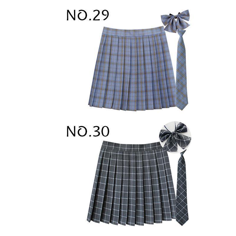 制服 学生制服スカート 3点セット 蝶結び+ネクタイ+スカート35タイプ チェック柄プリーツスカート(スクール.制服)　女子高生スカート レディース | ブランド登録なし | 15