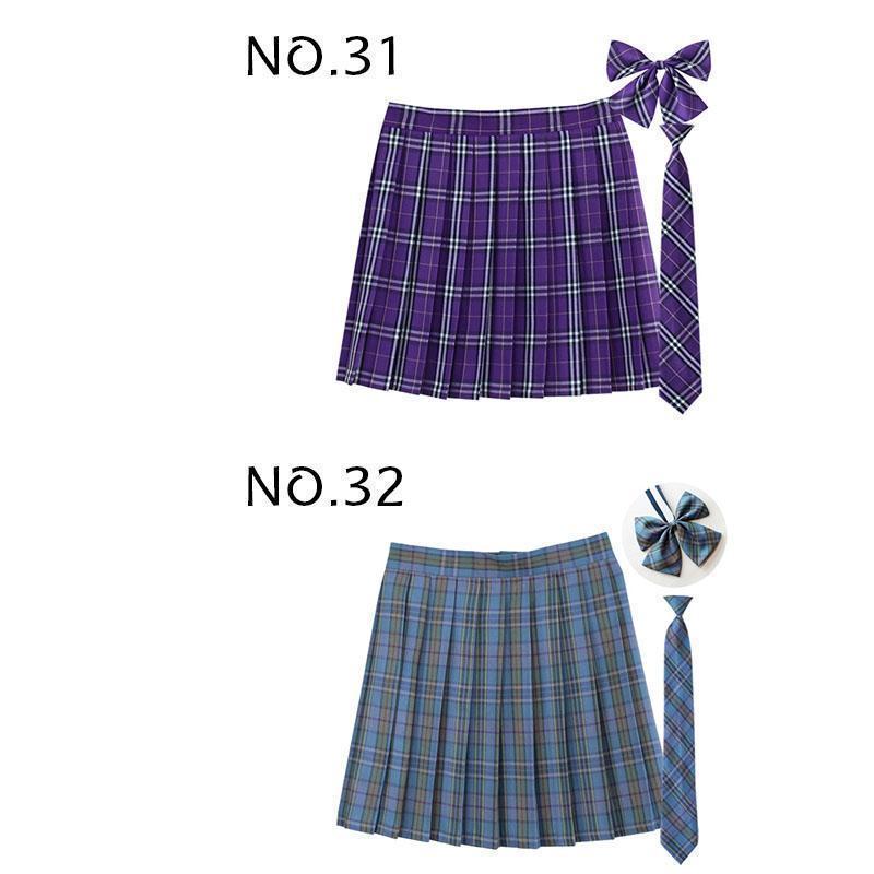 制服 学生制服スカート 3点セット 蝶結び+ネクタイ+スカート35タイプ チェック柄プリーツスカート(スクール.制服)　女子高生スカート レディース | ブランド登録なし | 16