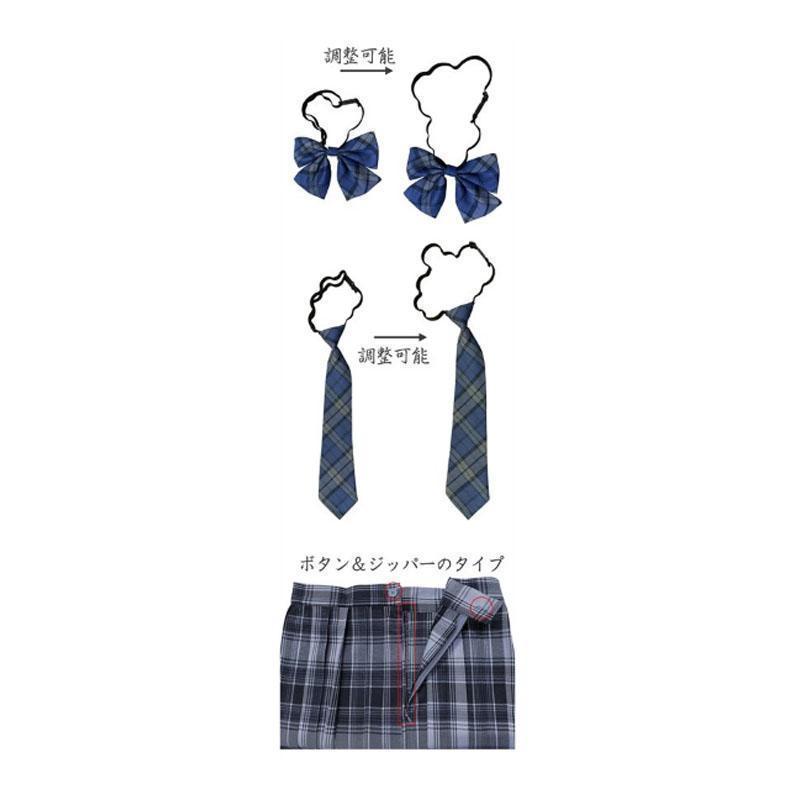 制服 学生制服スカート 3点セット 蝶結び+ネクタイ+スカート35タイプ チェック柄プリーツスカート(スクール.制服)　女子高生スカート レディース | ブランド登録なし | 19