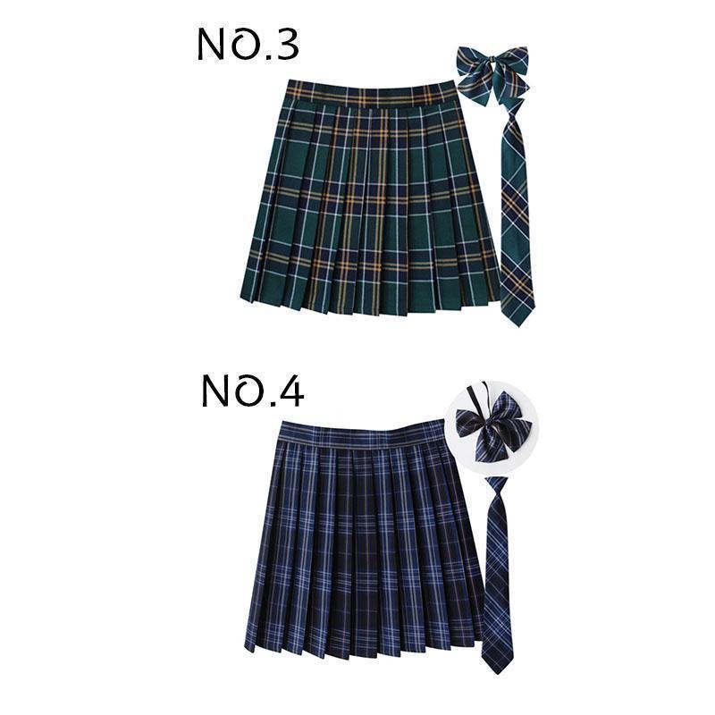 制服 学生制服スカート 3点セット 蝶結び+ネクタイ+スカート35タイプ チェック柄プリーツスカート(スクール.制服)　女子高生スカート レディース | ブランド登録なし | 02