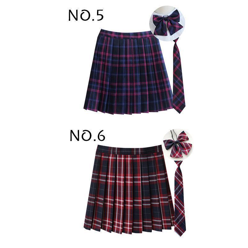 制服 学生制服スカート 3点セット 蝶結び+ネクタイ+スカート35タイプ チェック柄プリーツスカート(スクール.制服)　女子高生スカート レディース | ブランド登録なし | 03