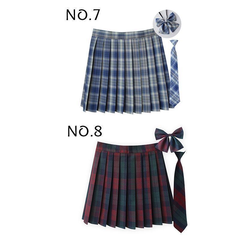 制服 学生制服スカート 3点セット 蝶結び+ネクタイ+スカート35タイプ チェック柄プリーツスカート(スクール.制服)　女子高生スカート レディース | ブランド登録なし | 04