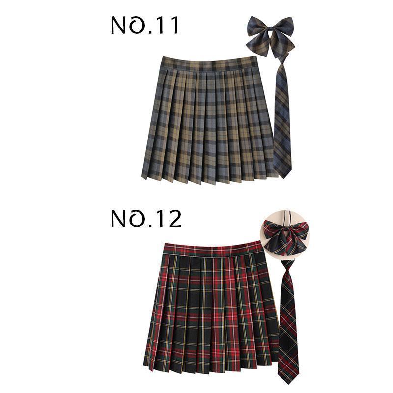 制服 学生制服スカート 3点セット 蝶結び+ネクタイ+スカート35タイプ チェック柄プリーツスカート(スクール.制服)　女子高生スカート レディース | ブランド登録なし | 06