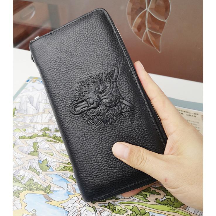 新作 長財布 メンズ ロングウォレット 財布 クロコ型押し ワニ柄 ダブルファスナー ストラップ付き 無地 大容量 ビジネス 携帯入れ ギフト 父の日 | ブランド登録なし | 01