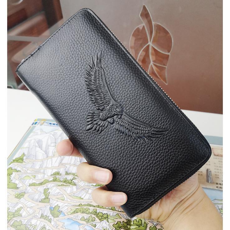 新作 長財布 メンズ ロングウォレット 財布 クロコ型押し ワニ柄 ダブルファスナー ストラップ付き 無地 大容量 ビジネス 携帯入れ ギフト 父の日 | ブランド登録なし | 03